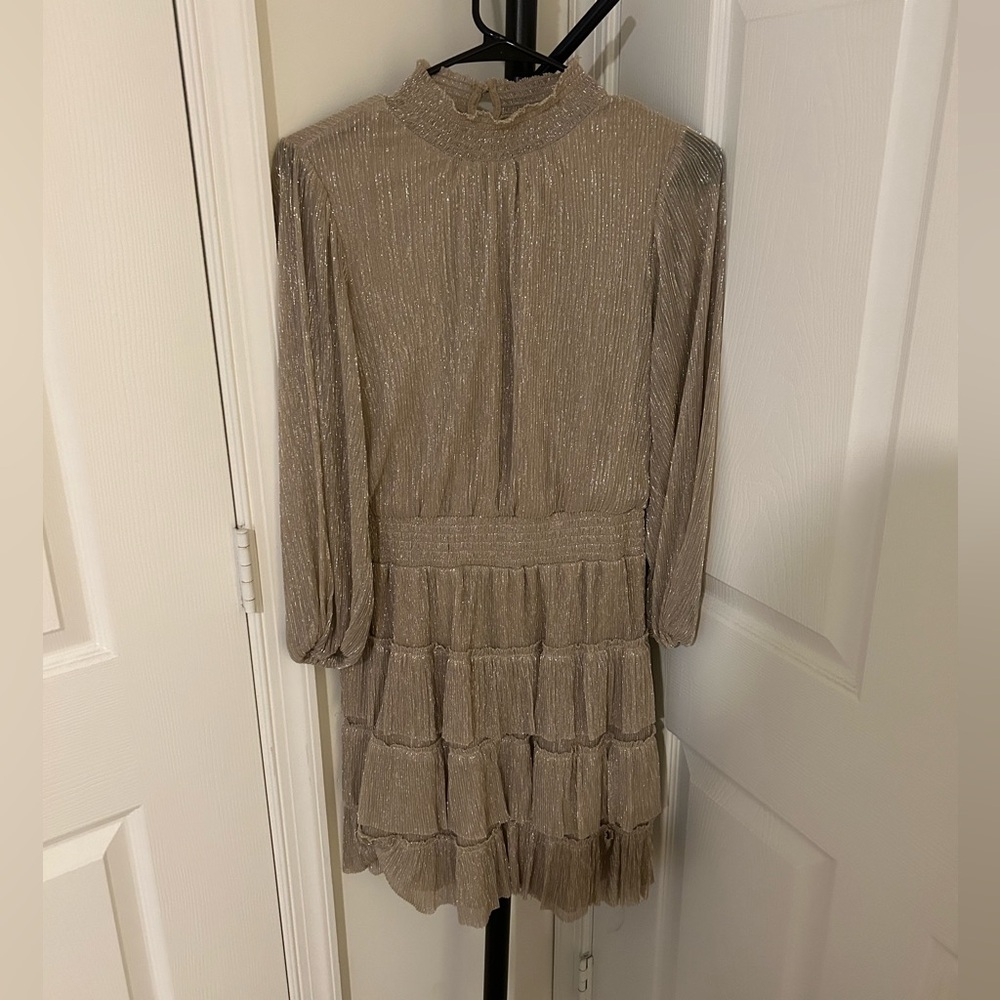 gold shimmery dress